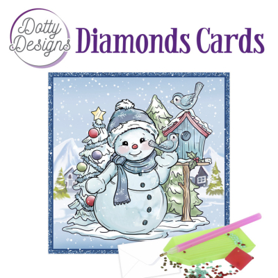D0tty Design® - Set van 5 diamond painting kerstkaarten 15x15cm (set 8)